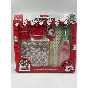 Hello Kitty Holiday Cookie Party Set Cookie Stamps, Frosting Bag, Spatula NEW